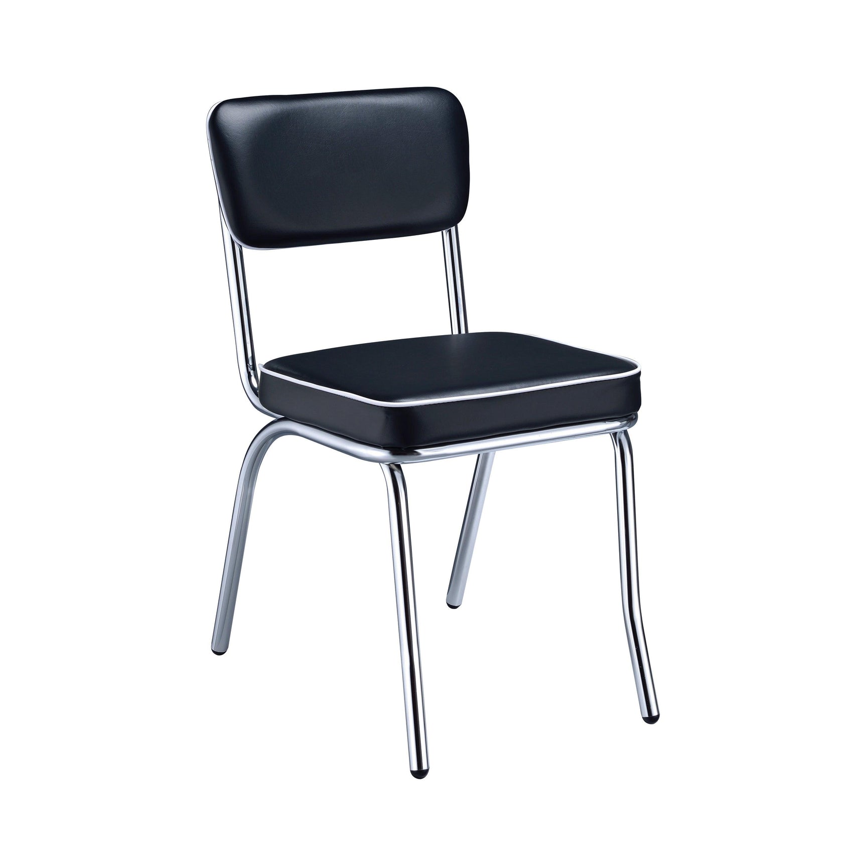 Retro Oval Dining Table Glossy White and Chrome with styled dining room background