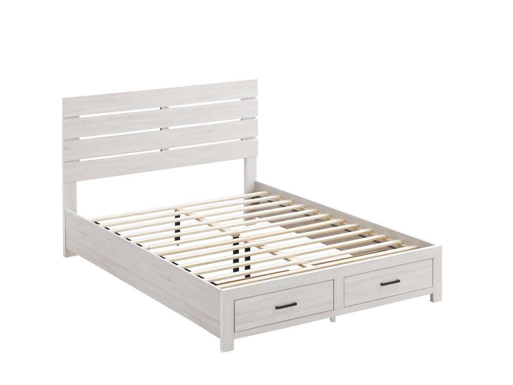 Brantford Coastal White Queen Storage Bed headboard detail