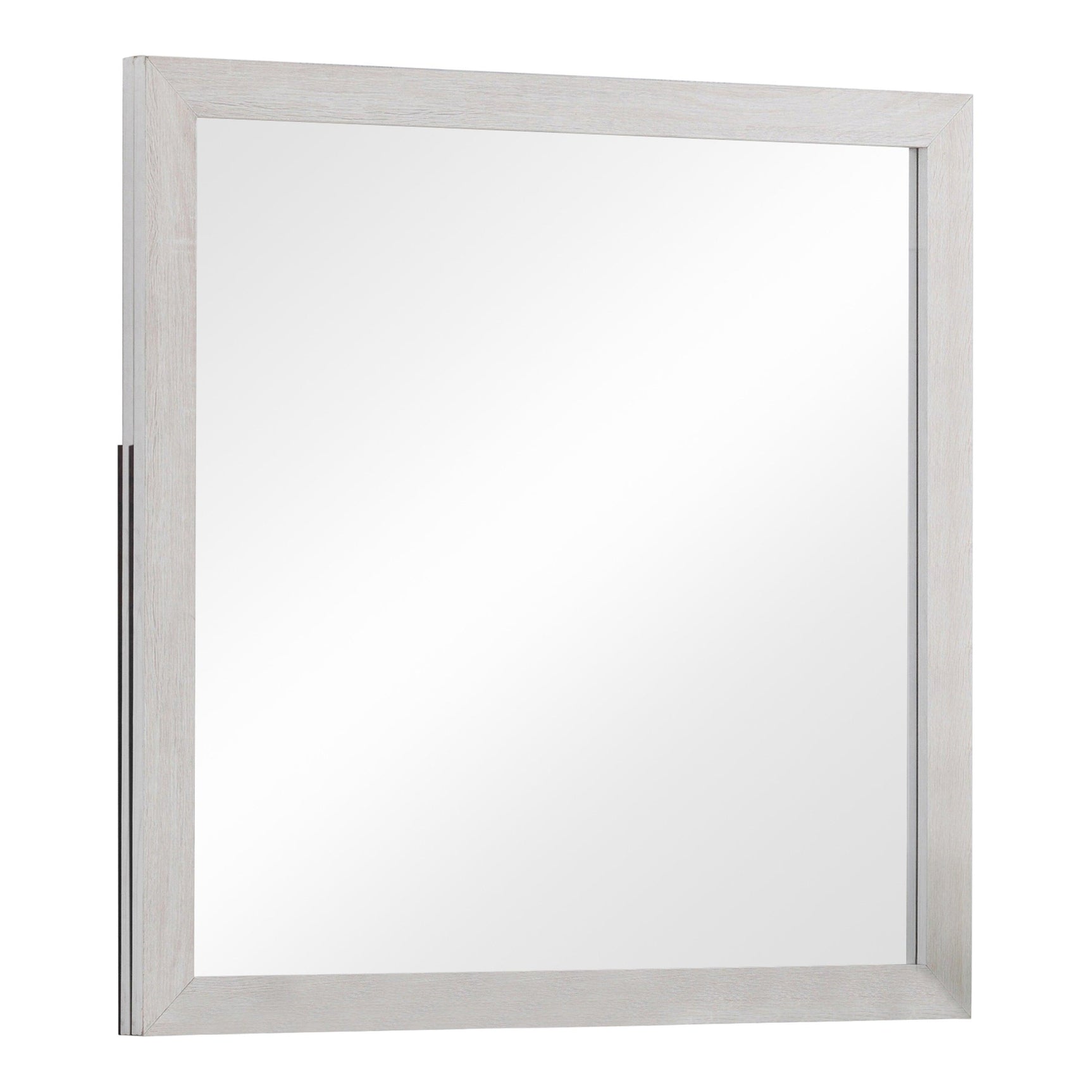 Side angle of Brantford Rectangle Dresser Mirror Coastal White frame
