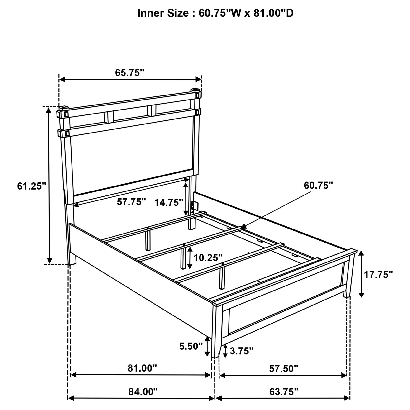 Footboard detail of Hazlewood queen bed