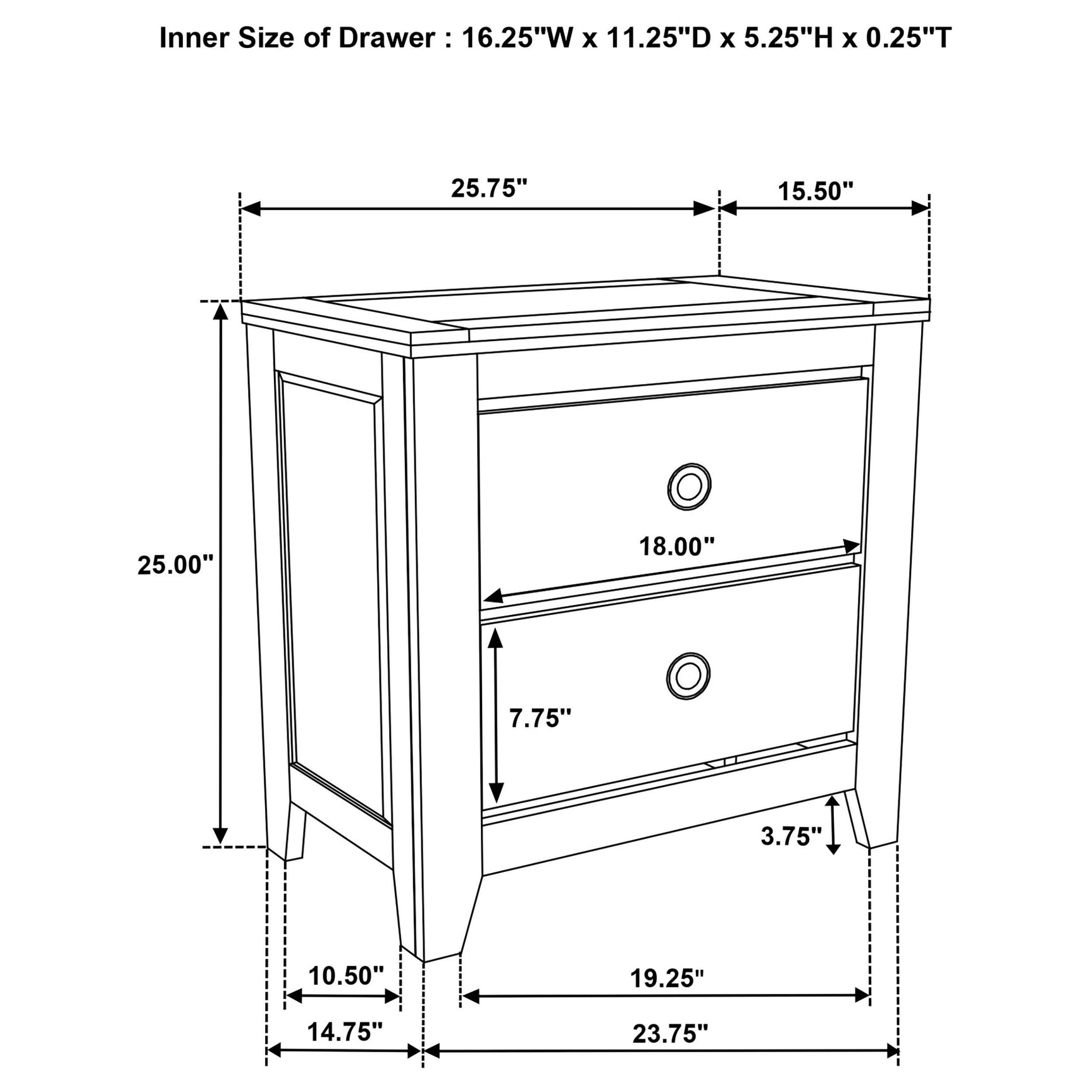 Hazlewood Nightstand Overall View