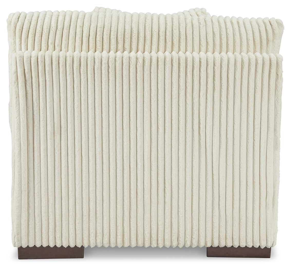 back angle of Lindyn Ivory sectional sofa