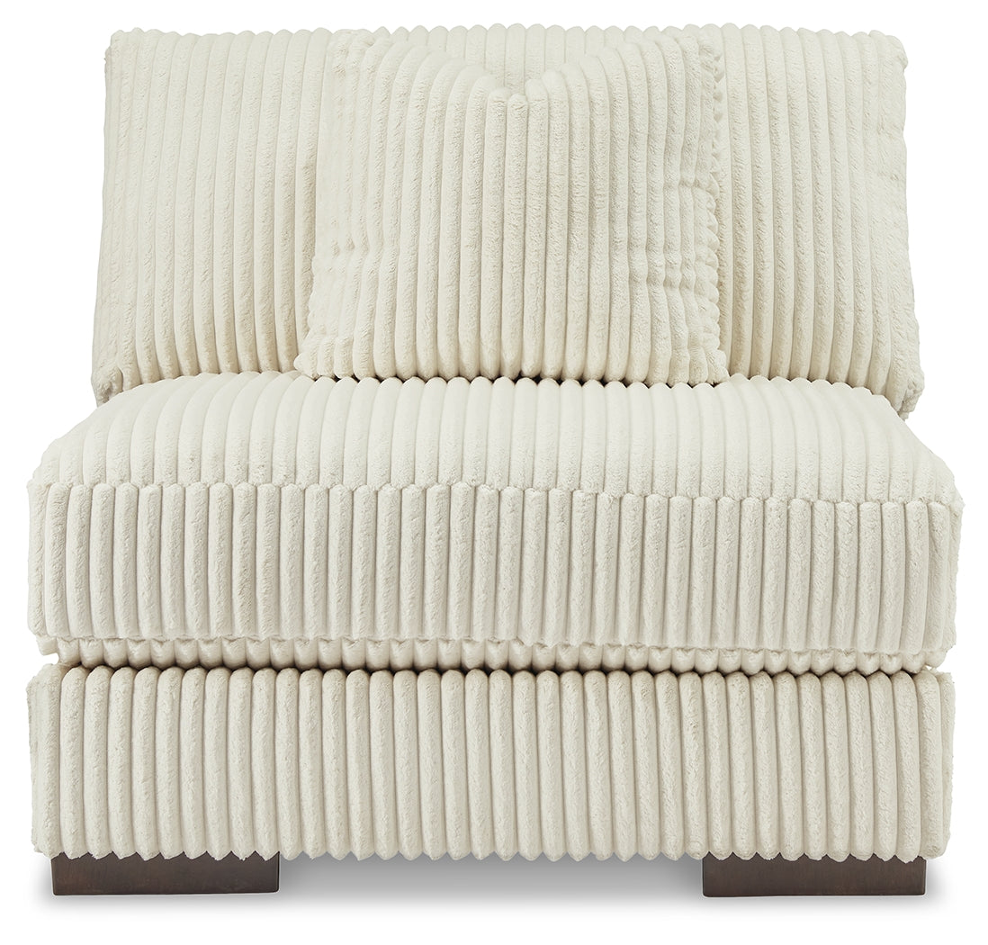 living room setup with Lindyn Ivory sectional sofa