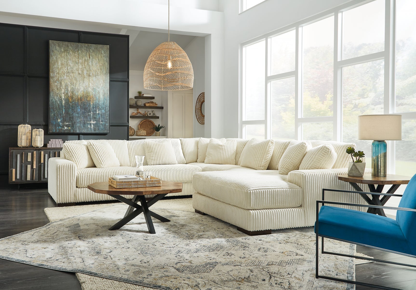 fabric swatch view of Lindyn Ivory upholstery