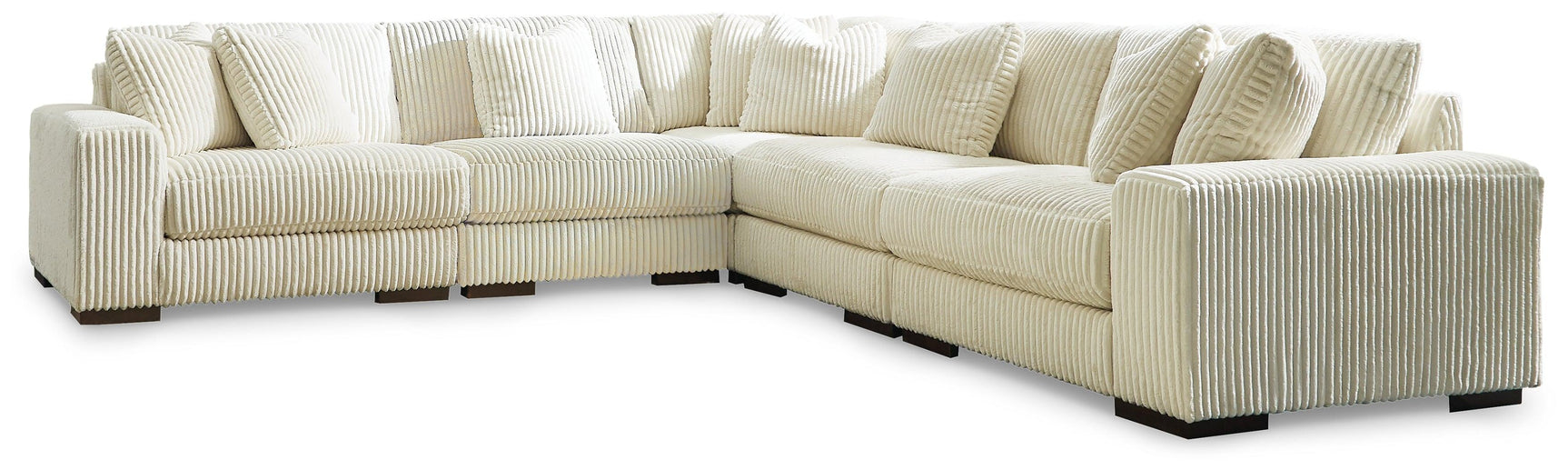 Side profile of Lindyn Fog 5-Piece Sectional sofa