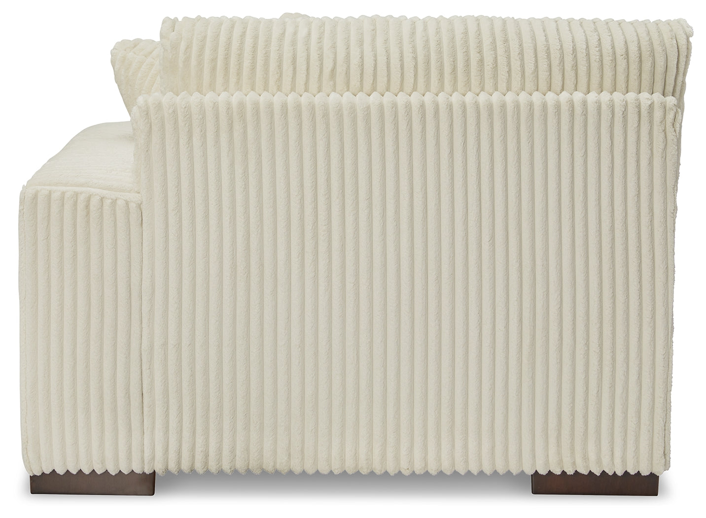 Lindyn Ivory 4-Piece Sectional Sofa with Chaise back angle in room