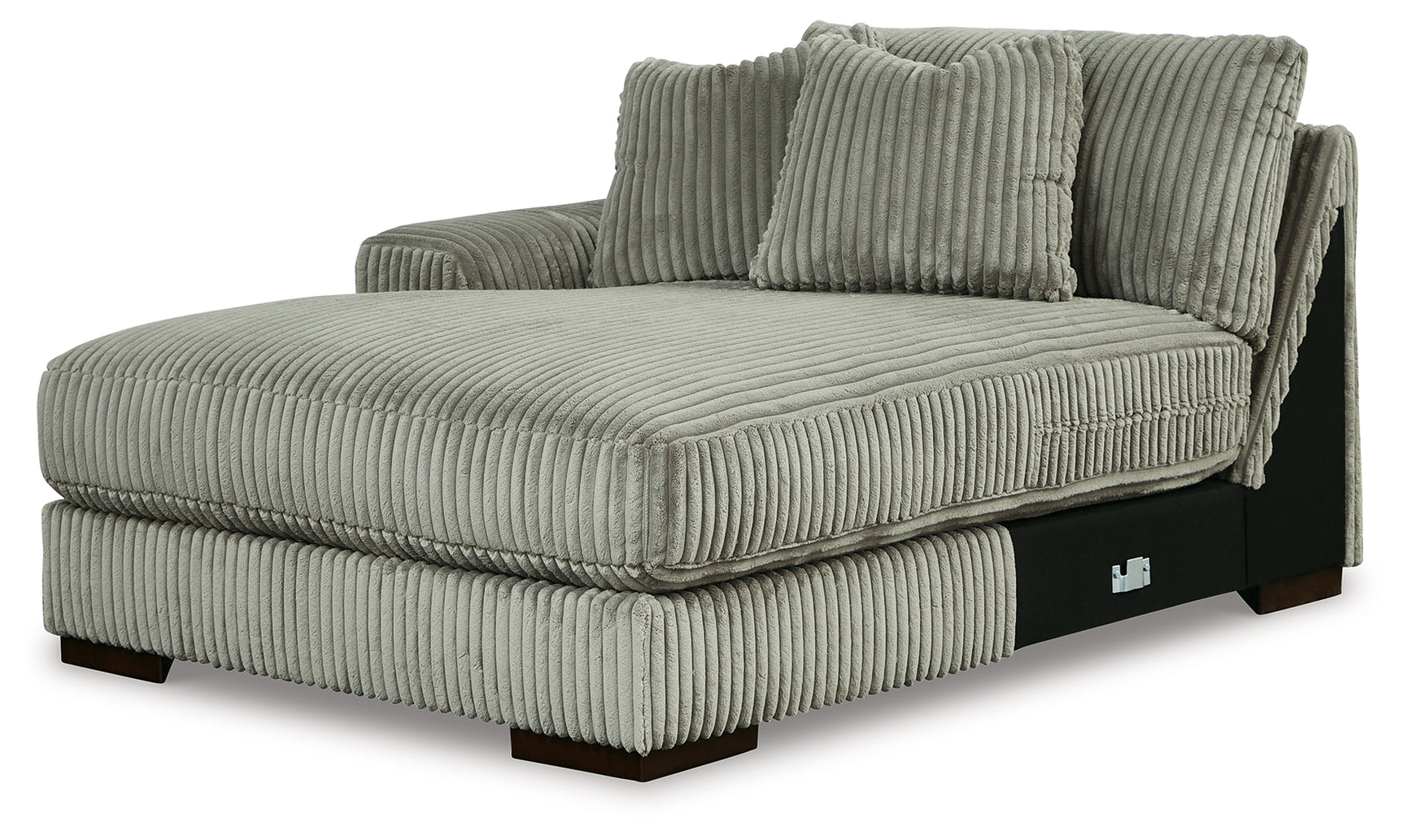 angled alternate angle of Lindyn Fog 3-Piece Sectional Sofa with Double Chaise