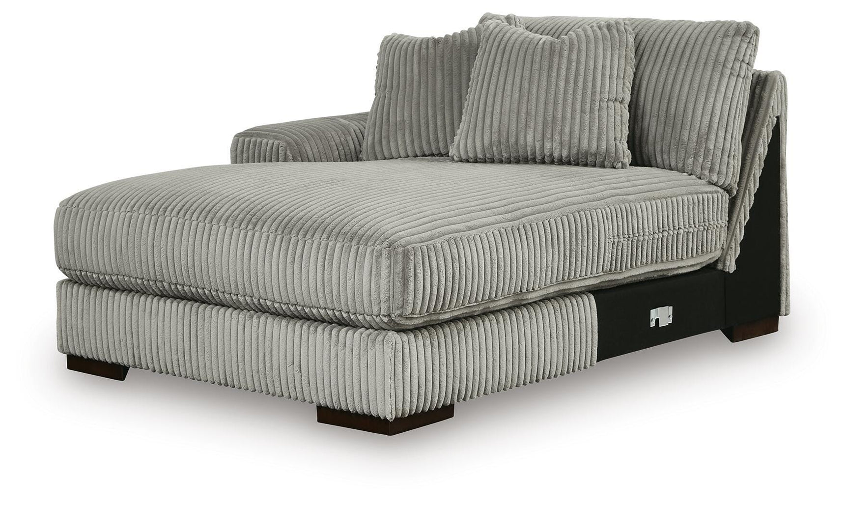 Lindyn Fog Velvet 3-Piece Sectional with Double Chaise - image 8