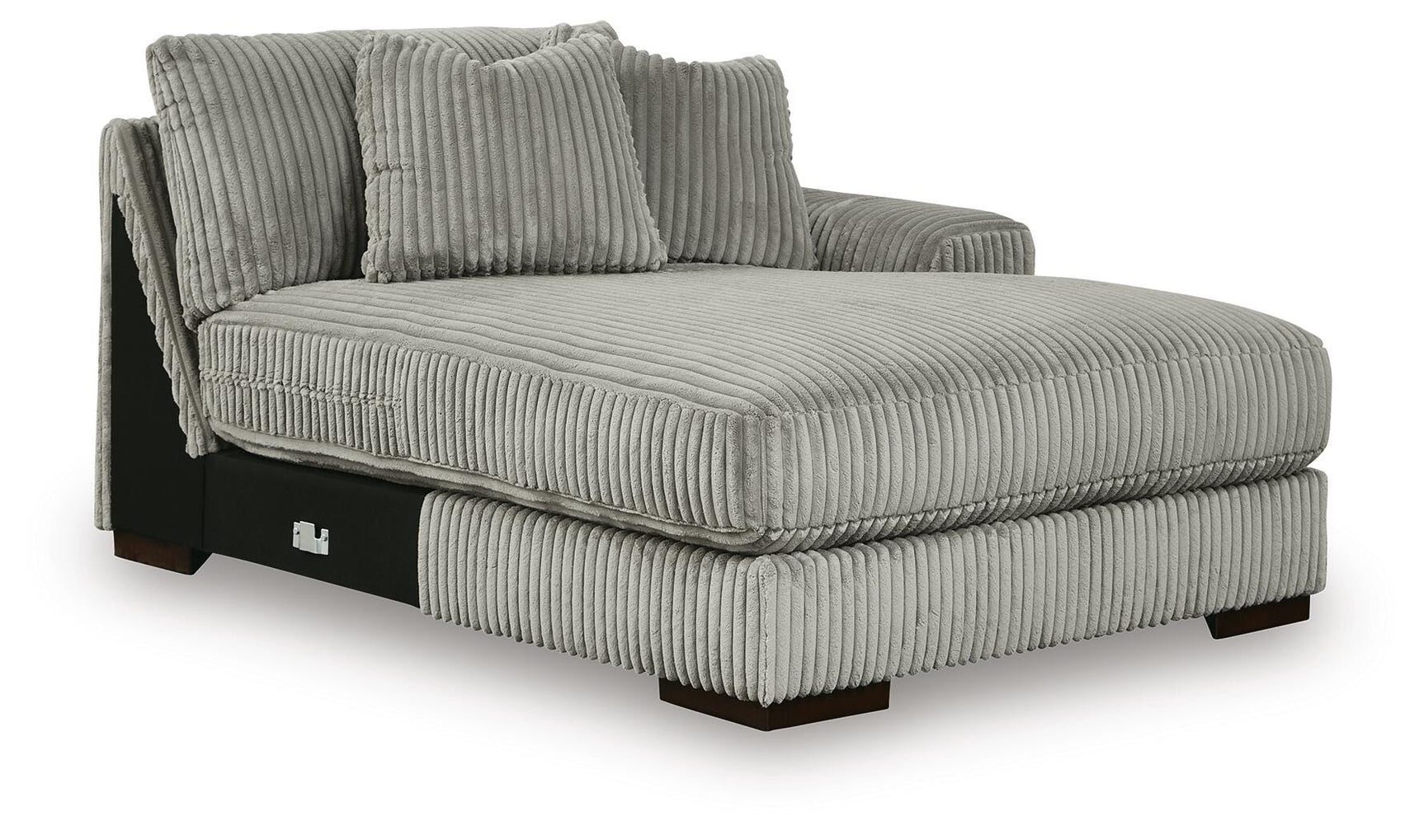 Lindyn Fog Velvet 3-Piece Sectional with Double Chaise - image 14