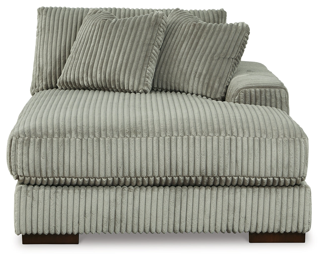 living room setup with Lindyn Fog 3-Piece Sectional and double chaise