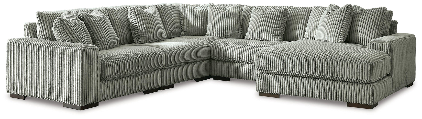 Side view of Lindyn Fog 5-Piece Sectional Sofa with Chaise