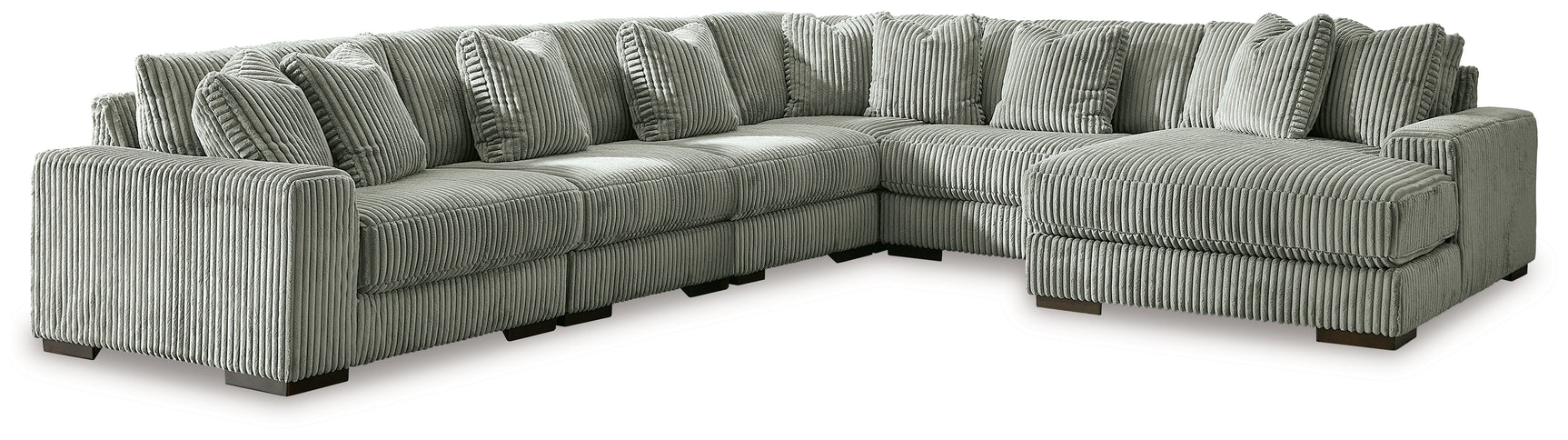 Side view of Lindyn Fog 6-Piece Sectional Sofa with Chaise