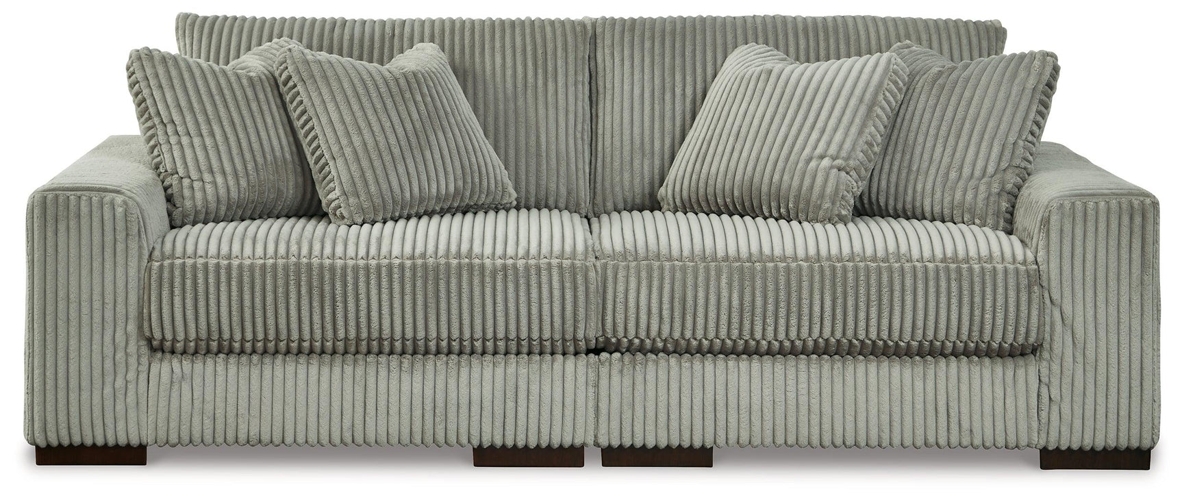 Side view of Lindyn Fog 2-Piece Sectional Sofa showing sleek profile