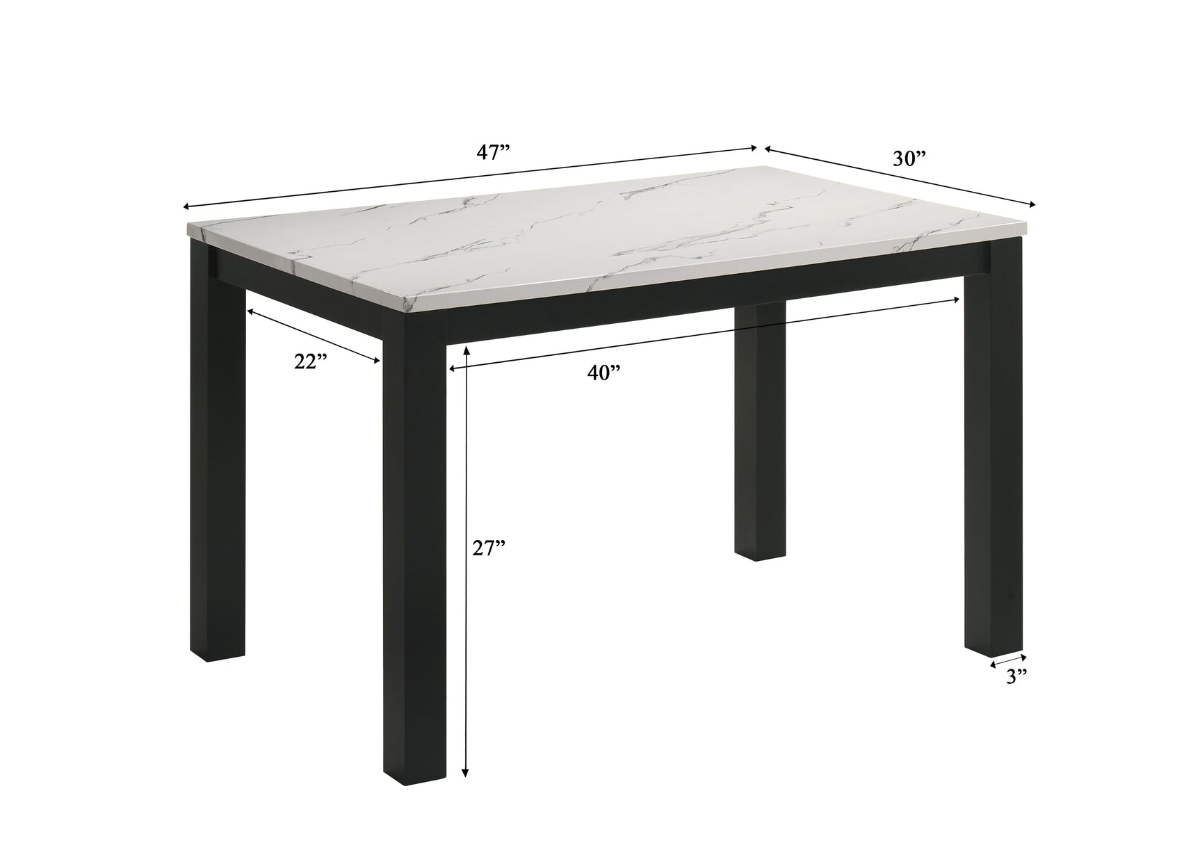 Resia dining room set front angle