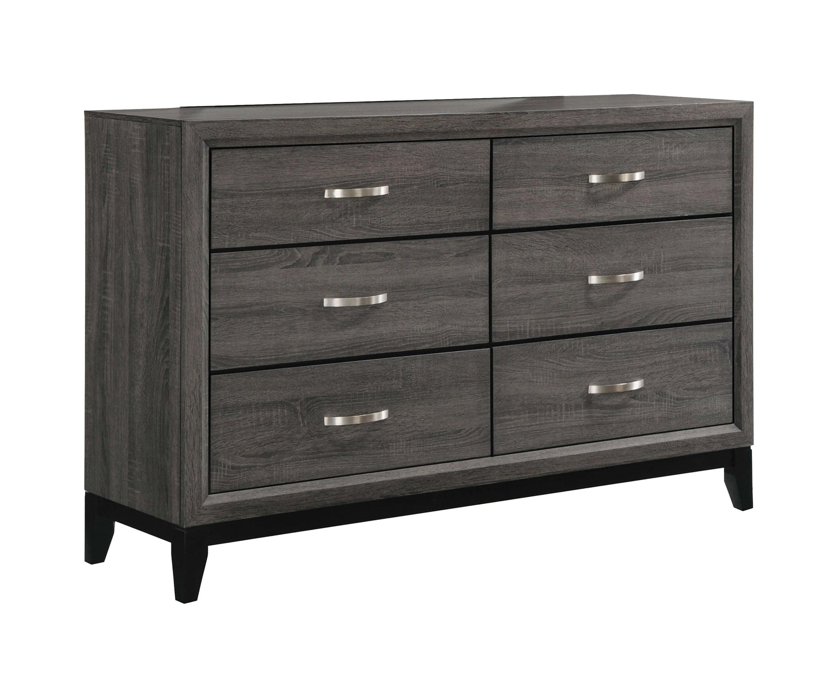 Watson Eastern King Bed Grey Oak And Black - headboard detail
