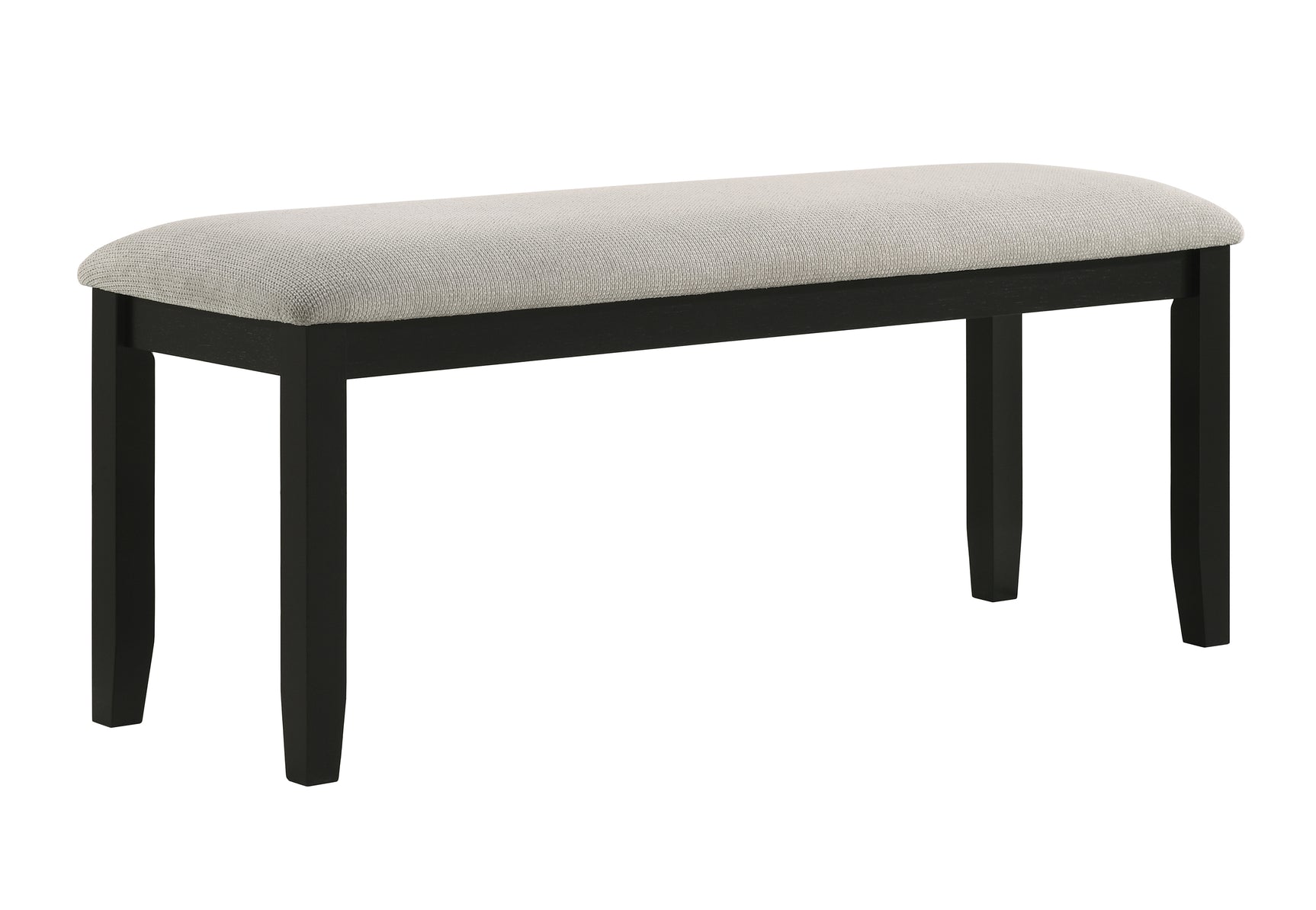 Detail view of bench from Folio Gray Black Rectangular Dining Room Set
