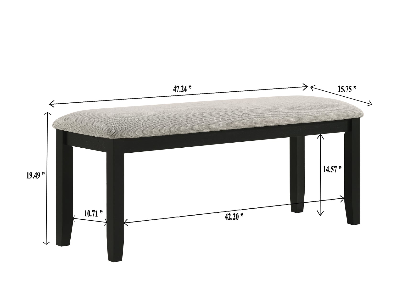 Room view featuring bench placement with table and chairs