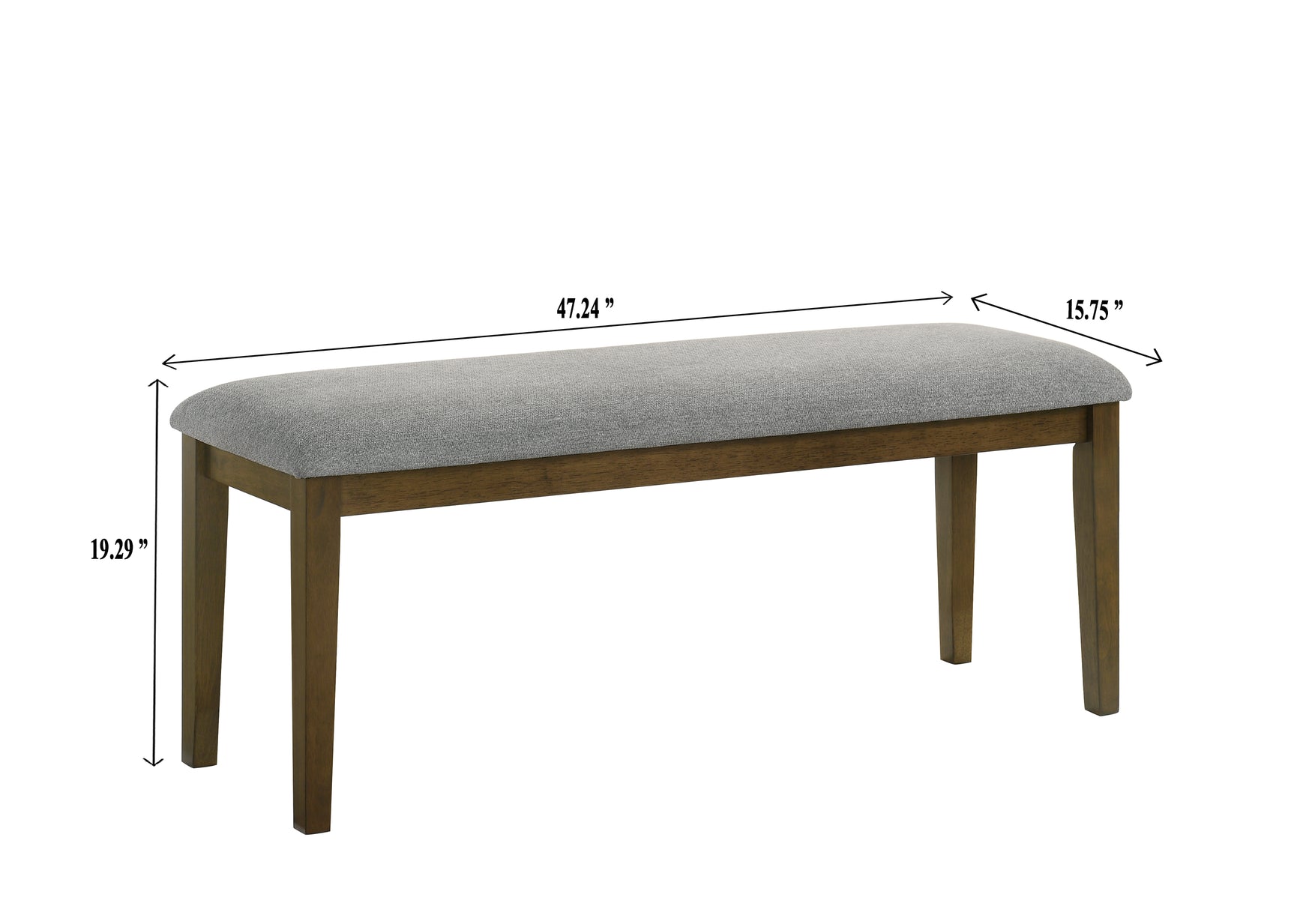 Everly Brown Gray Bench detail view