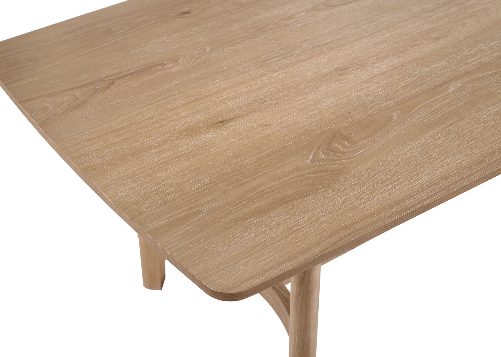 Close-up of table legs and natural wood grain