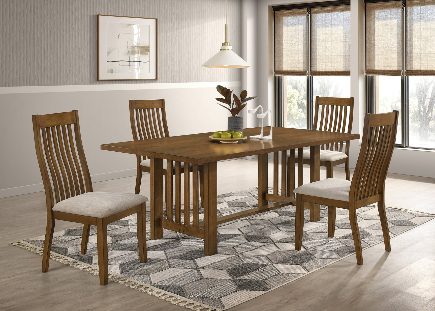 Glendale Brown Rectangular Dining Room Set view 2