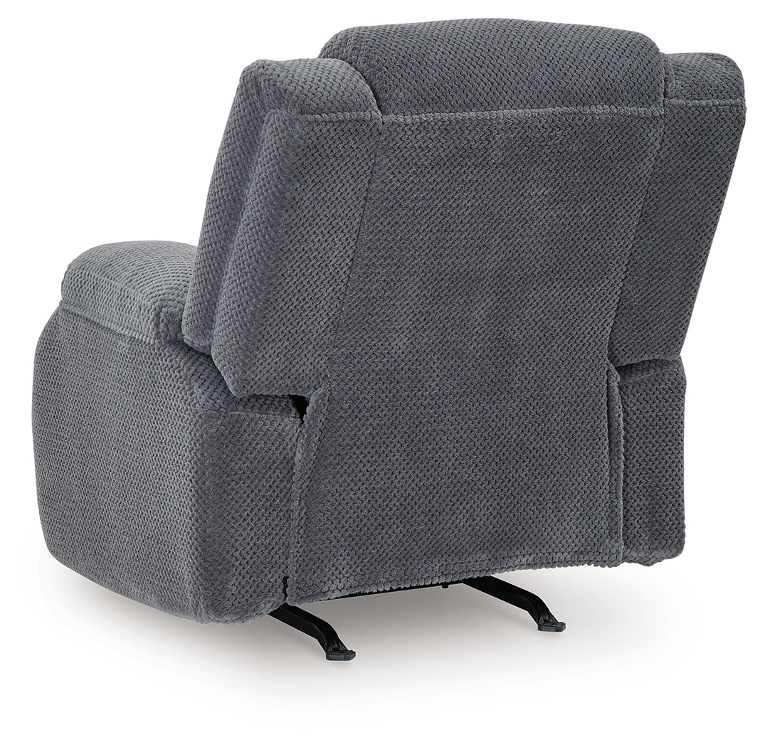 Observation Steel Velvet Power Recliner side profile