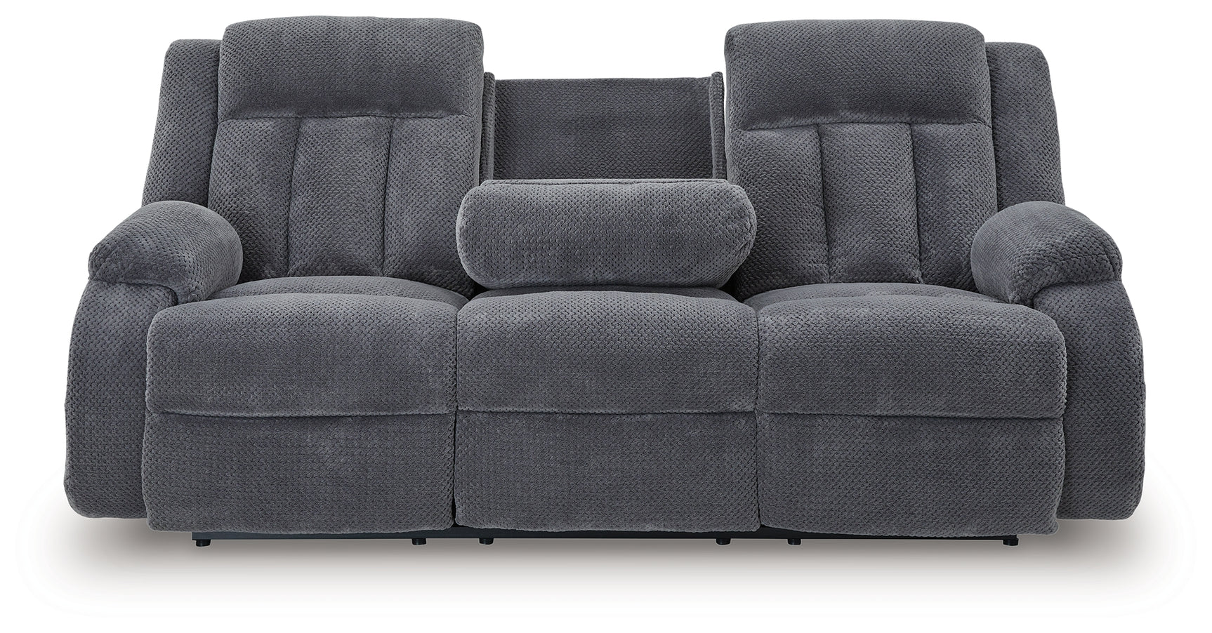Observation Steel Velvet Power Reclining Sofa with Drop Down Table
