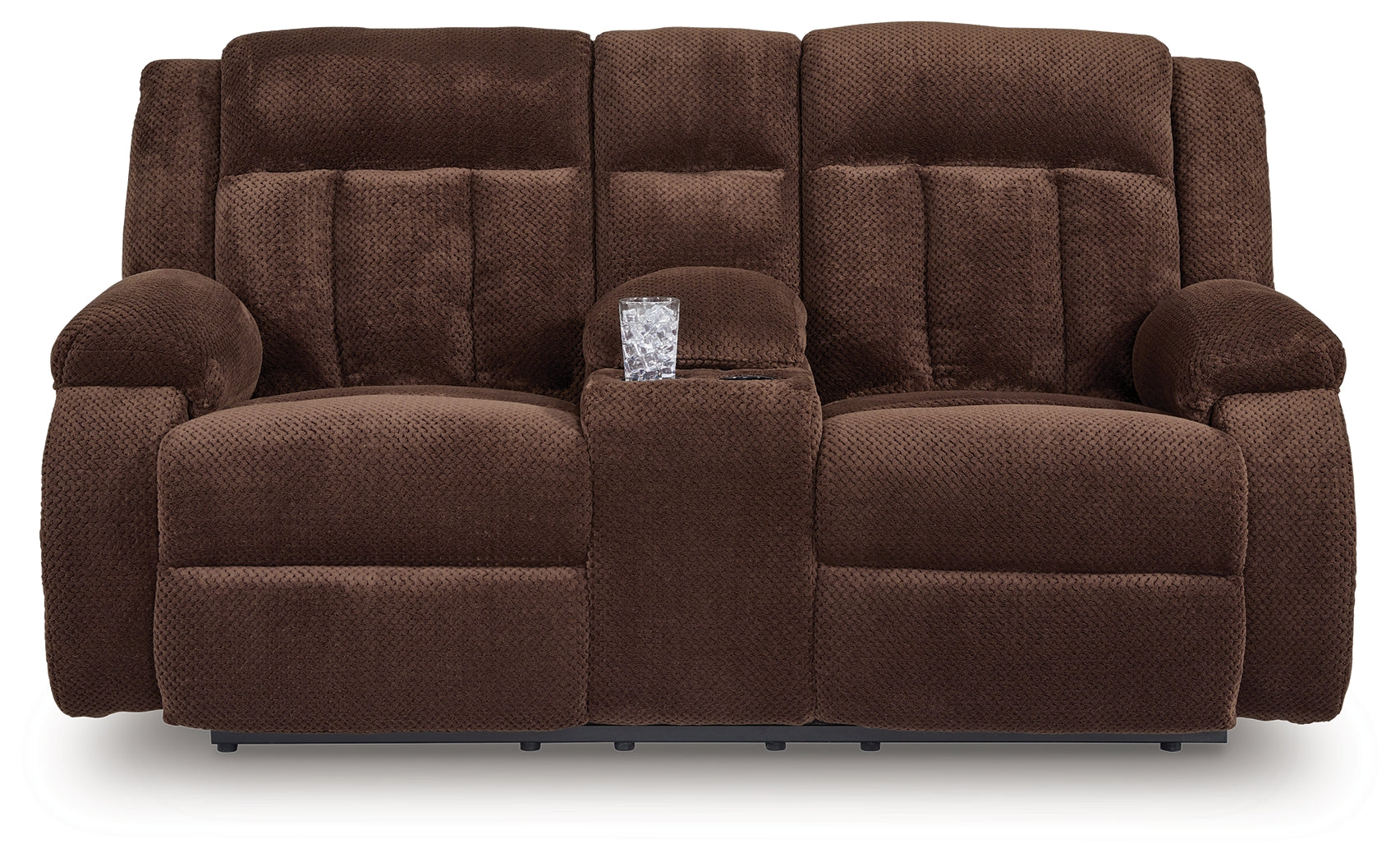 Observation Loveseat head-on view with console closed
