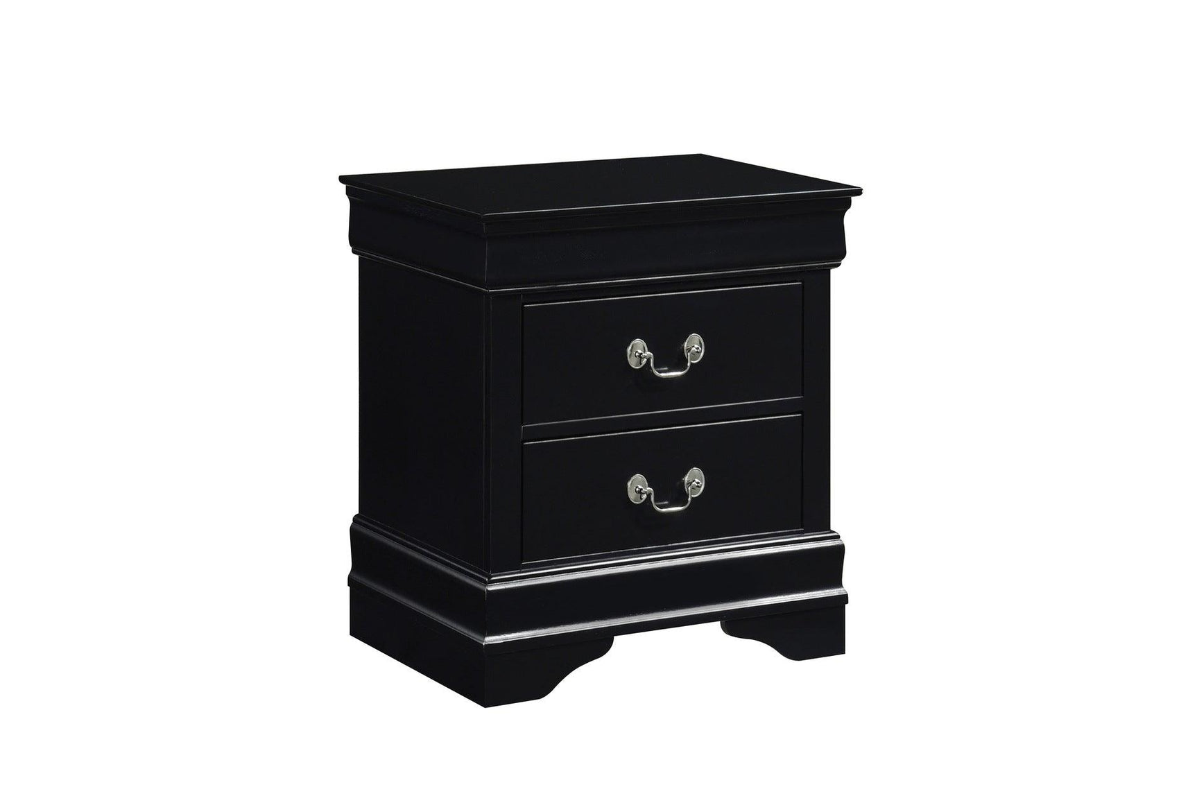 Side view highlighting nightstand alongside Mayville Black Sleigh Bedroom Set bed