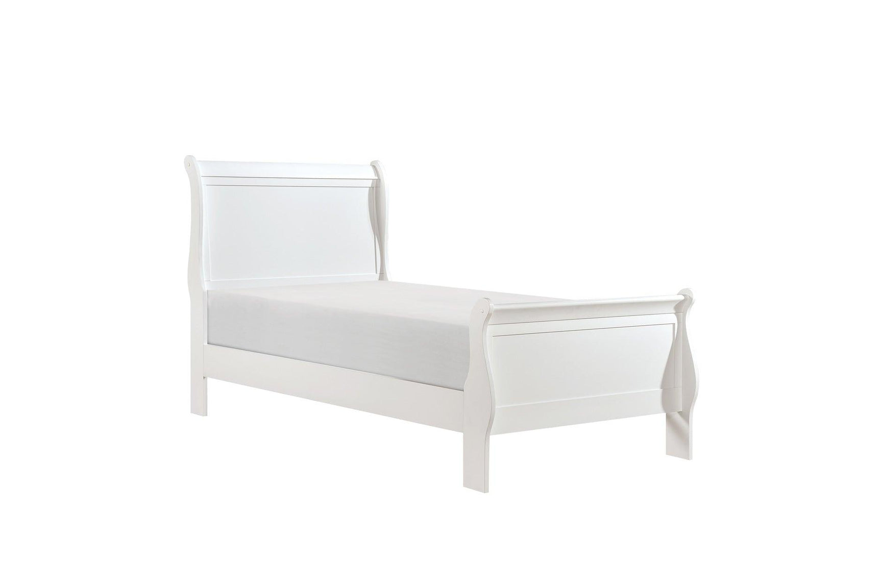 side view of Mayville White Panel Bedroom Set bed
