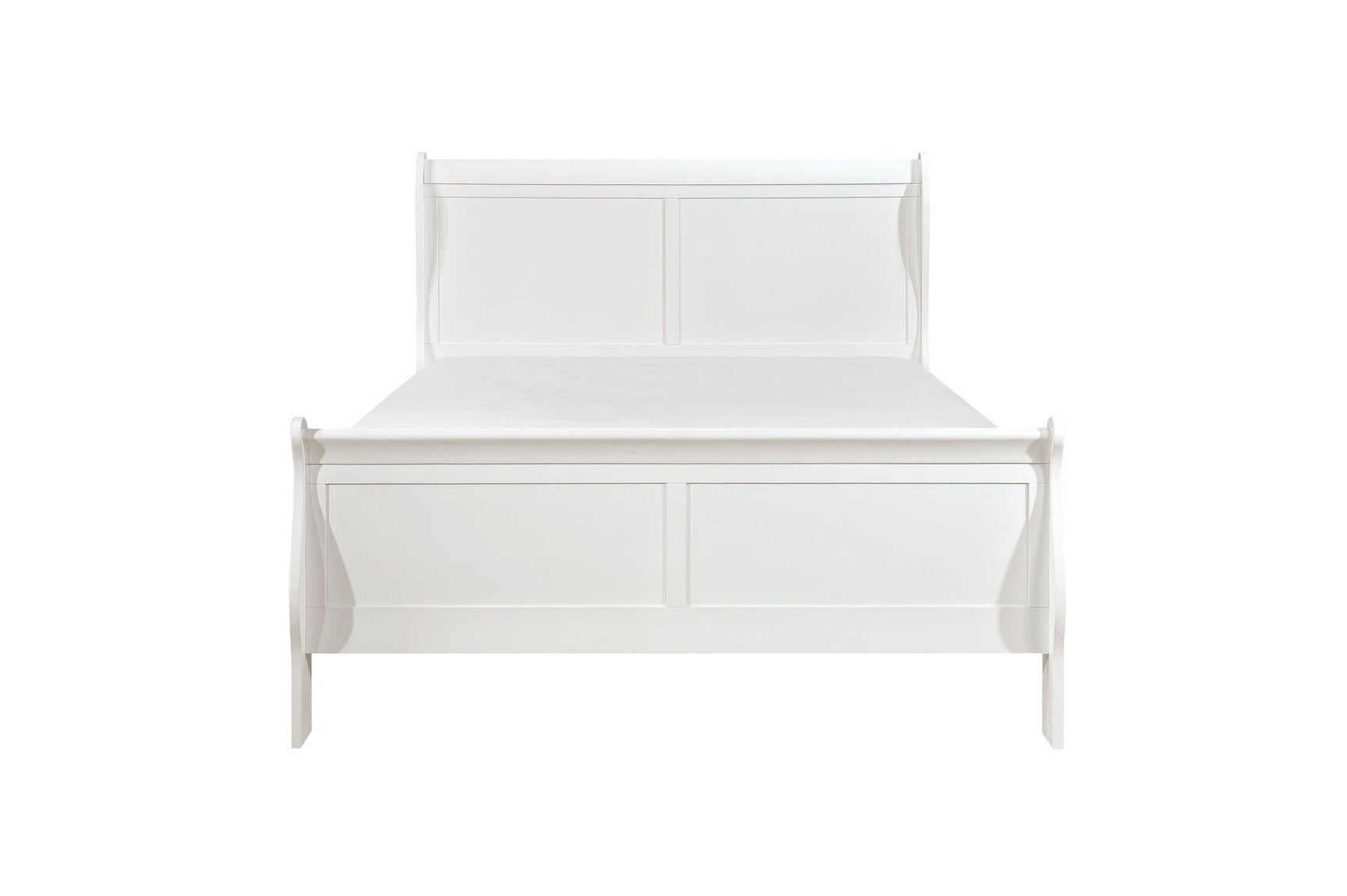 side view of Mayville White Panel Bedroom Set bed