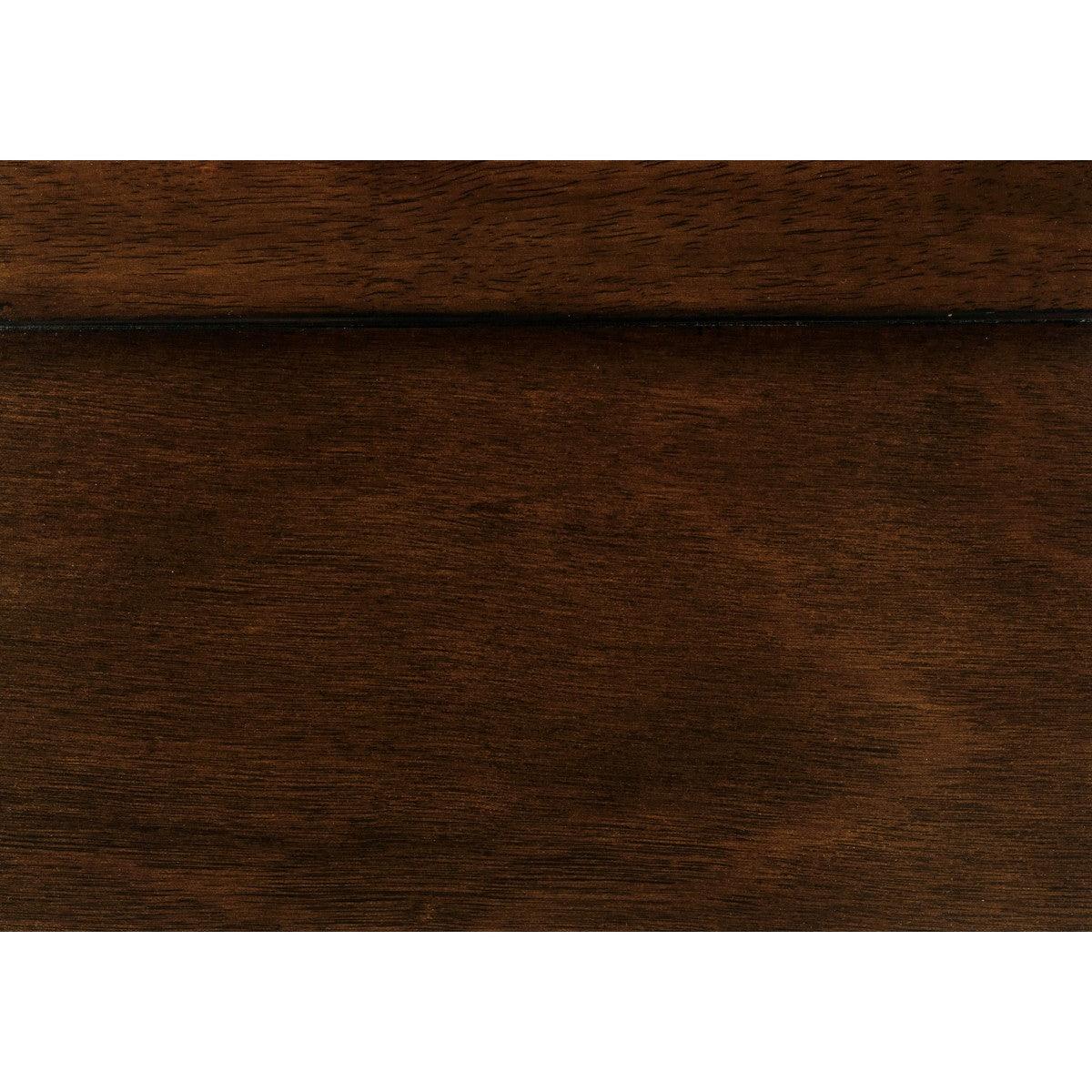 Mayville brown cherry king panel bed headboard detail