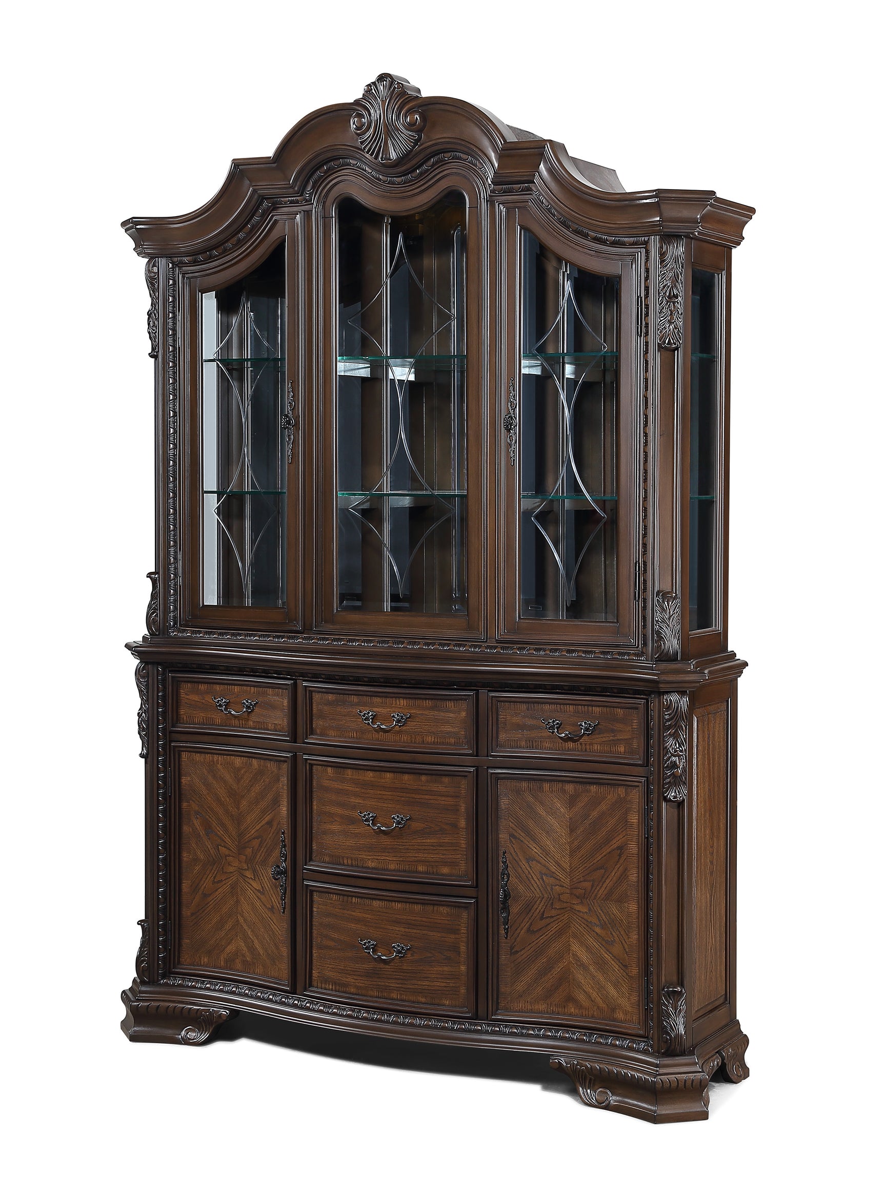 Main view of Kiera Coffee Brown hutch