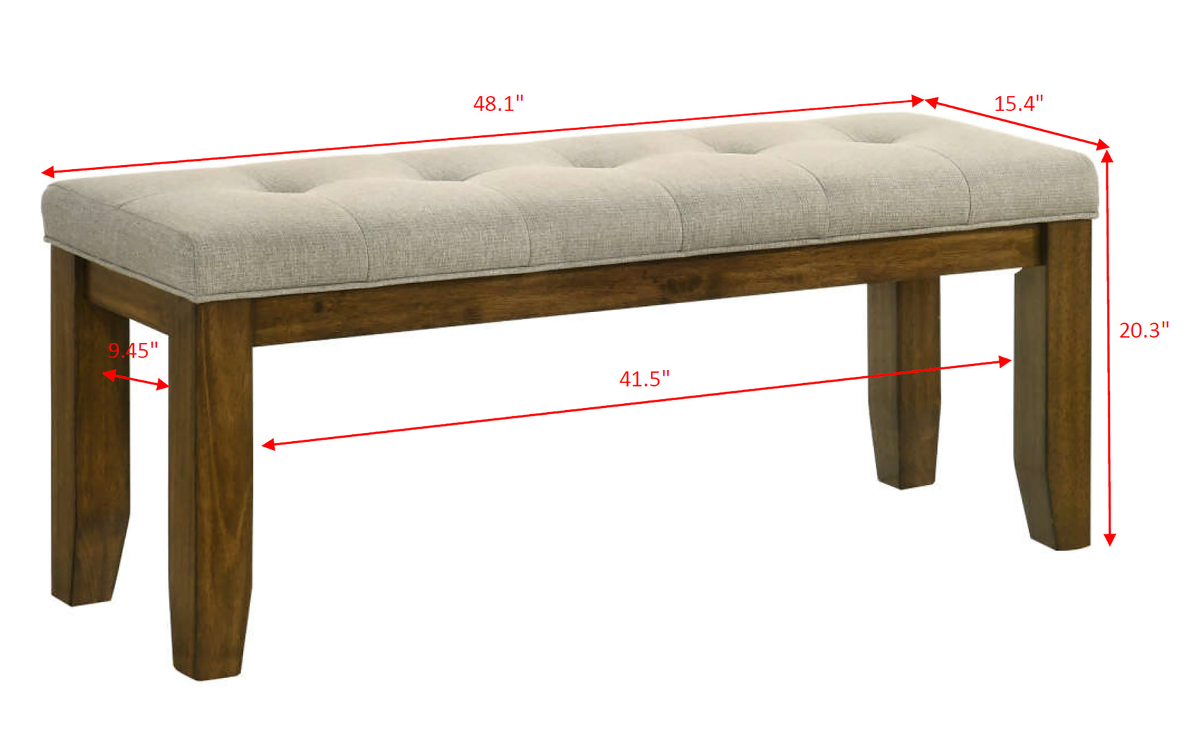 Dining bench of Hollister Light Brown Rectangular Dining Room Set