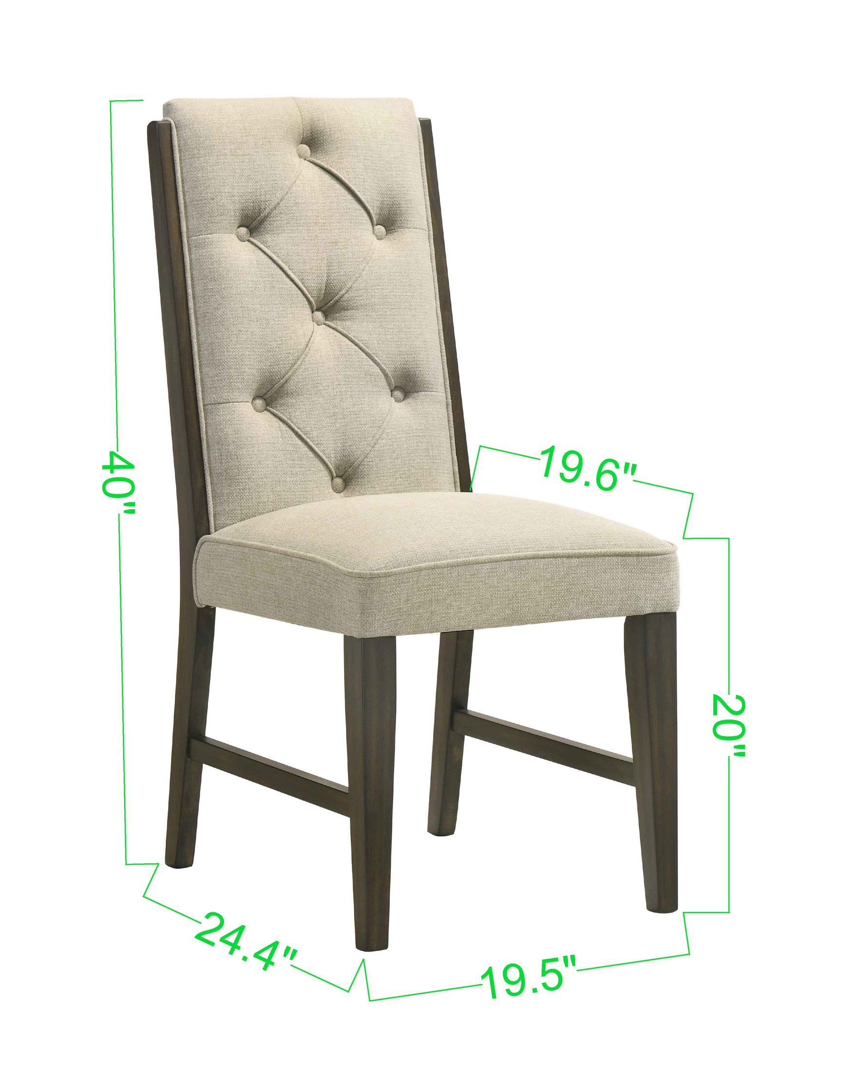 Herbert Gray Upholstered Dining Chair detail view