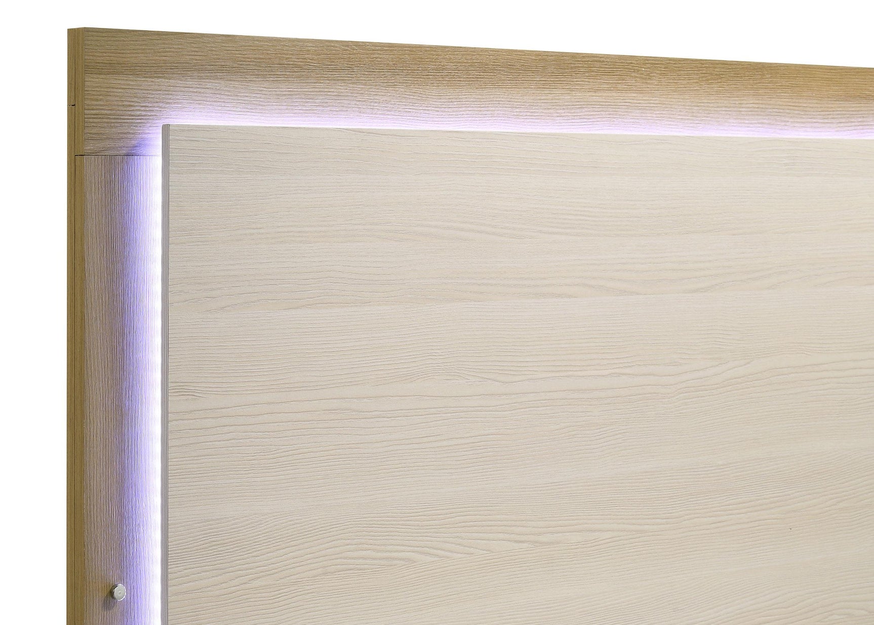 Queen bed frame detail with melamine finish