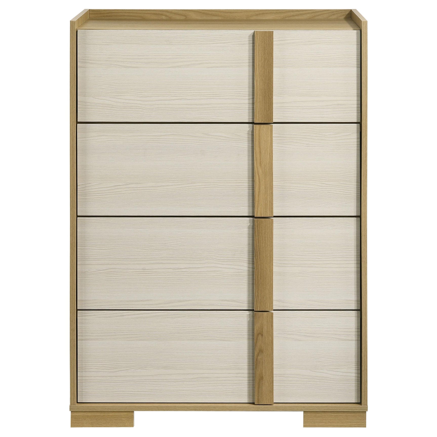 Hyland chest side view showing natural wood panels
