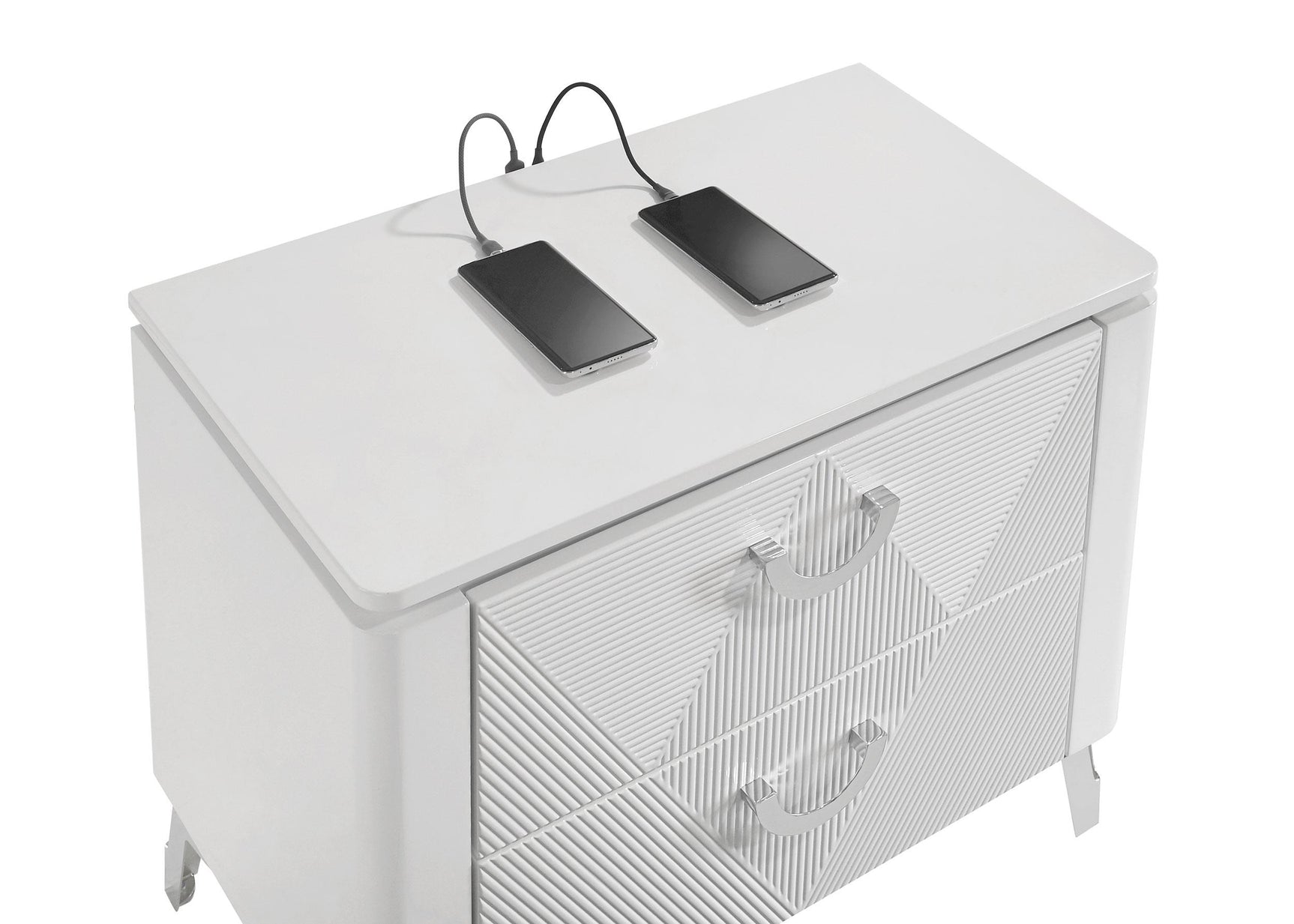 Cassia nightstand in modern bedroom setting