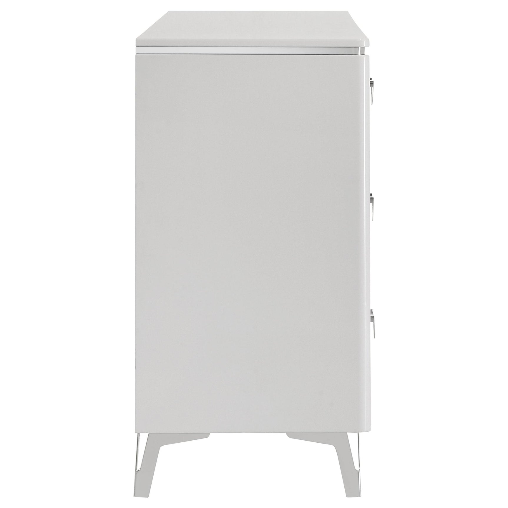 Top view highlighting dresser high gloss white finish