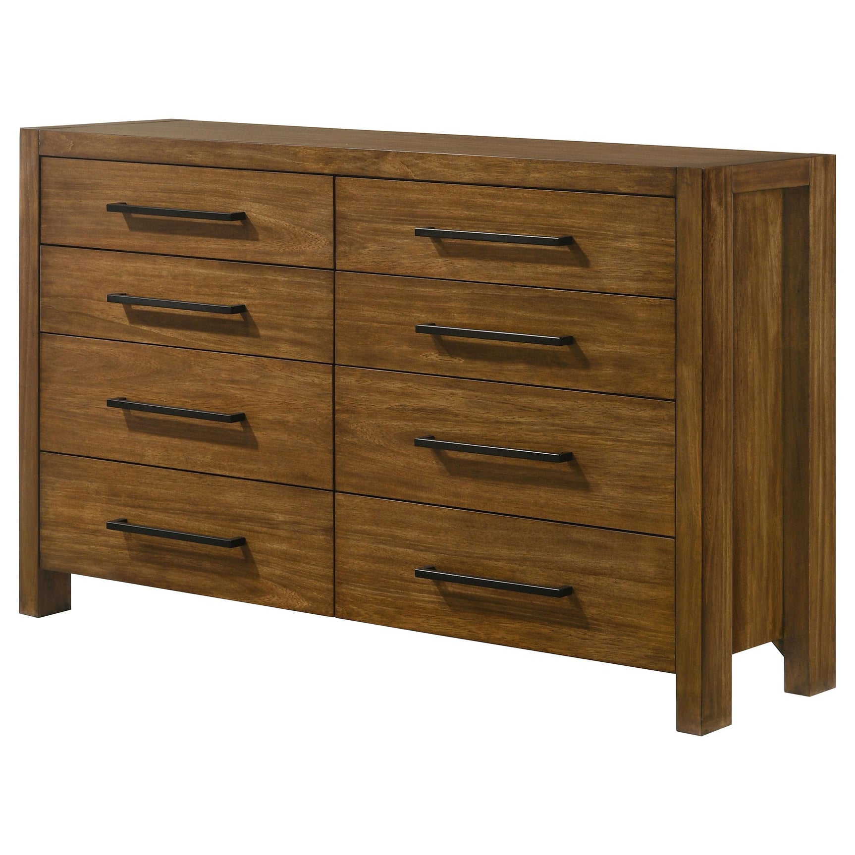 Close-up of antique brass bar pulls on Adderley dresser drawers