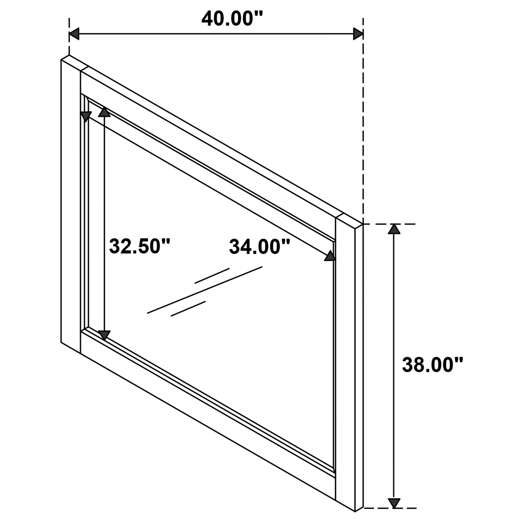 Adderley Mirror mounted on dresser in bedroom setting