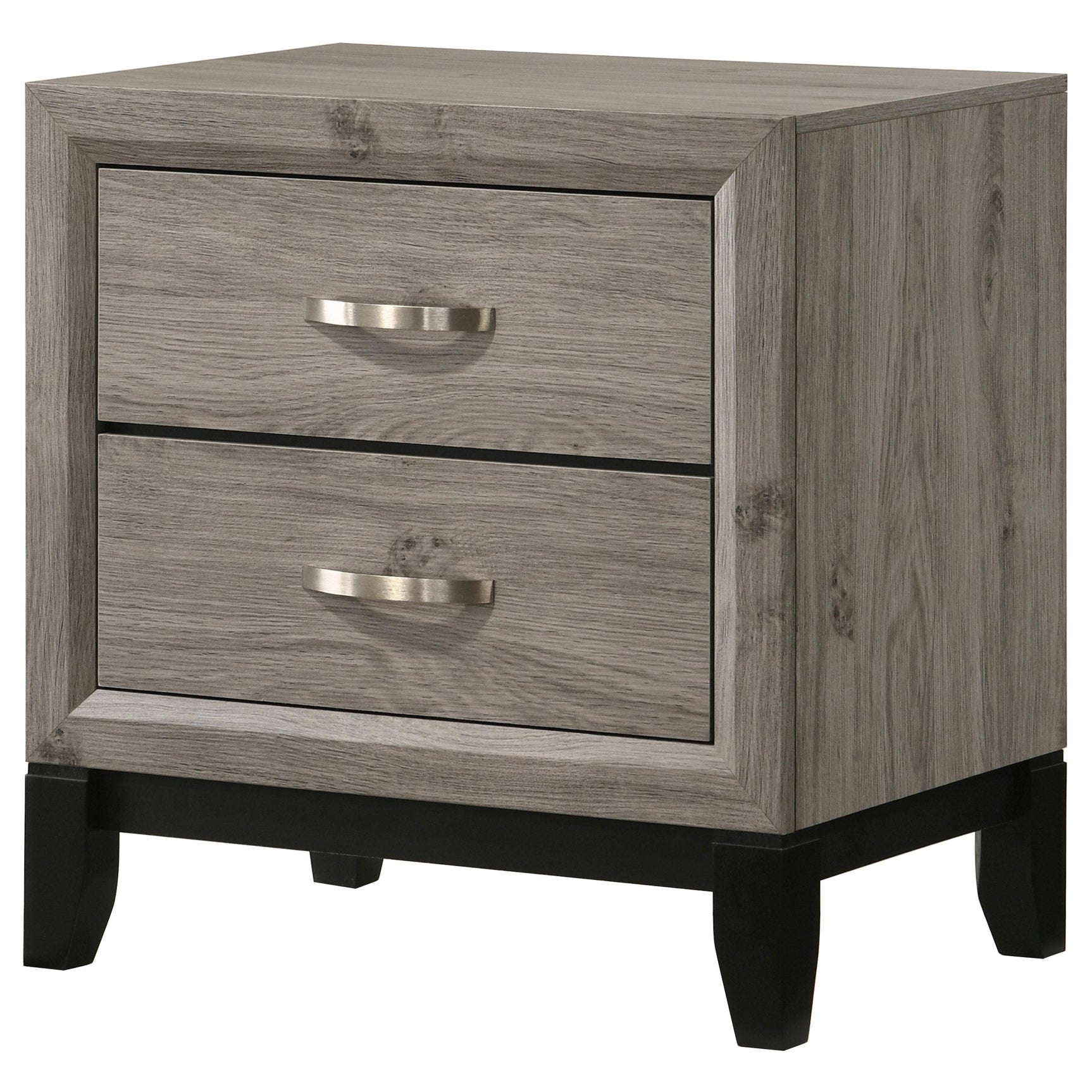 Open drawer of Watson nightstand showing storage space