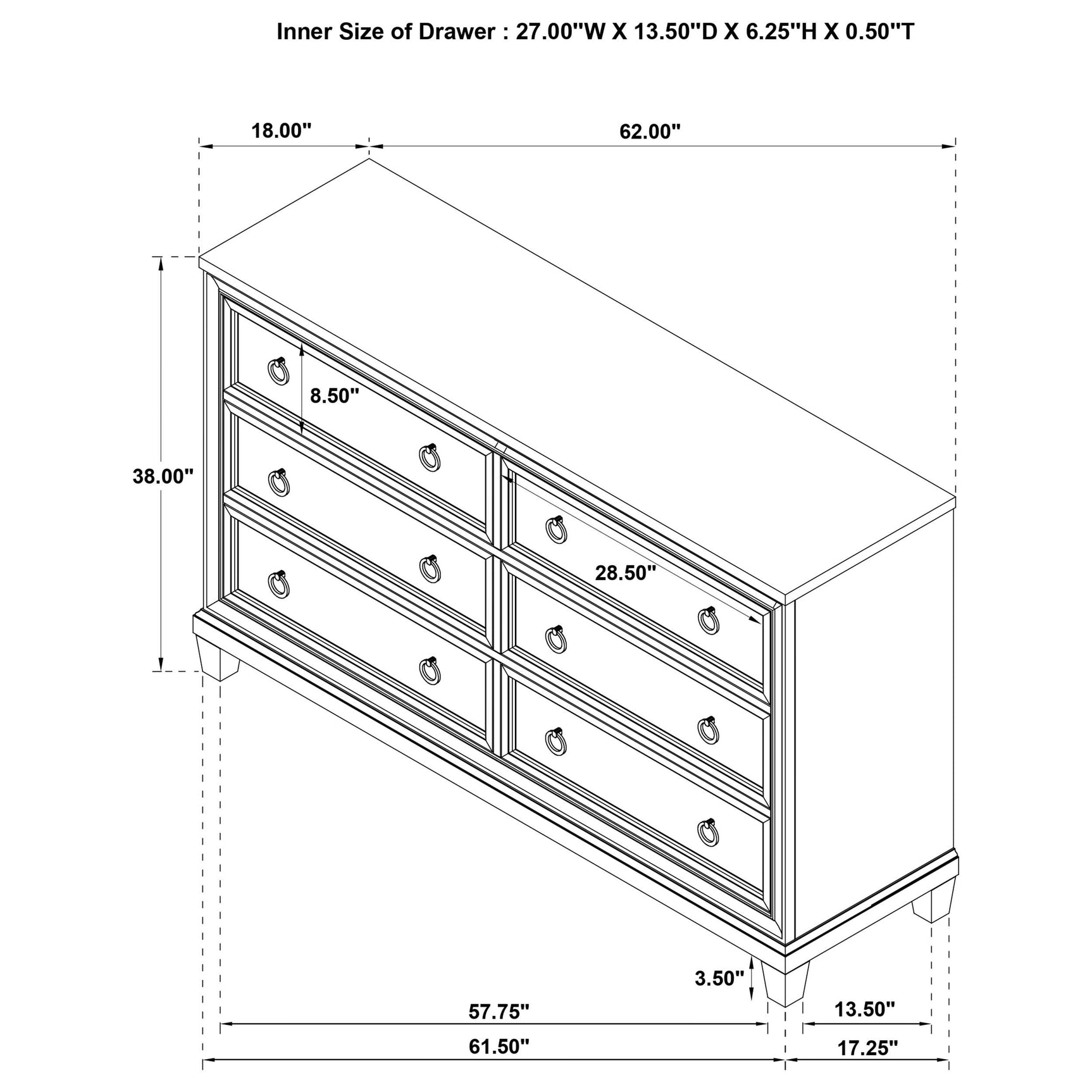Dresser corner detail
