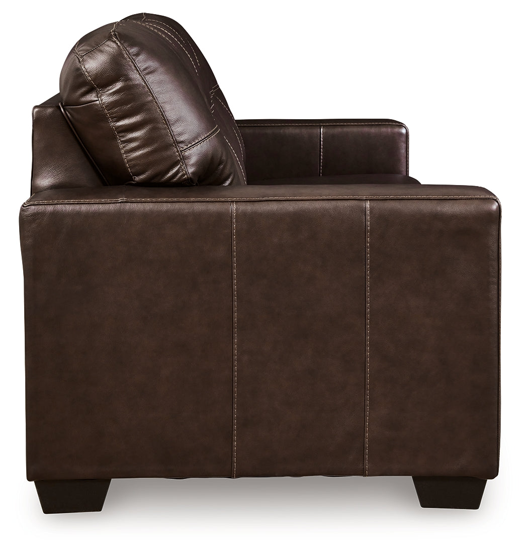 Back view of Santorine Dark Brown Leather Queen Sofa Sleeper