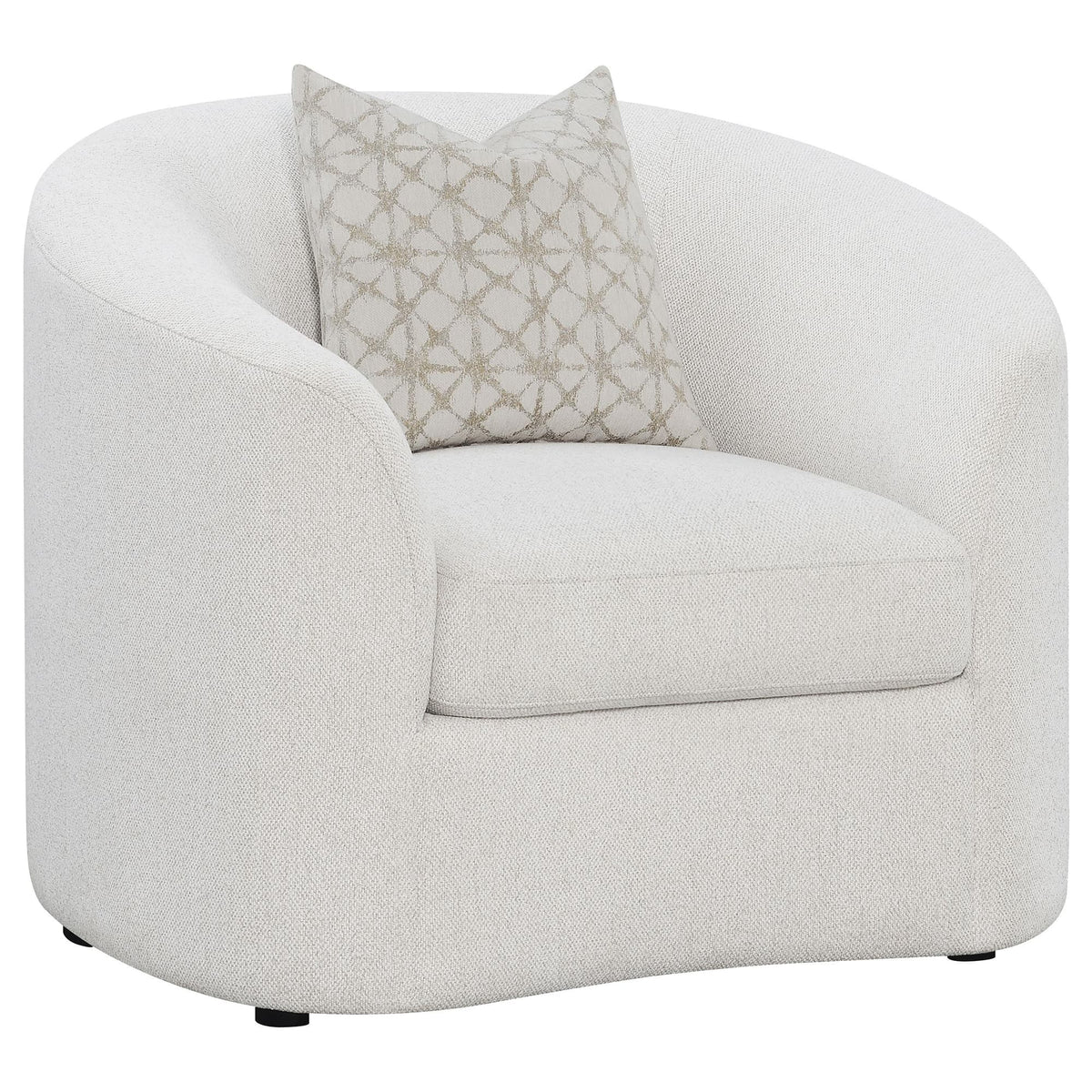 Rainn Boucle Upholstered Sloped Arm Accent Chair Latte — product view