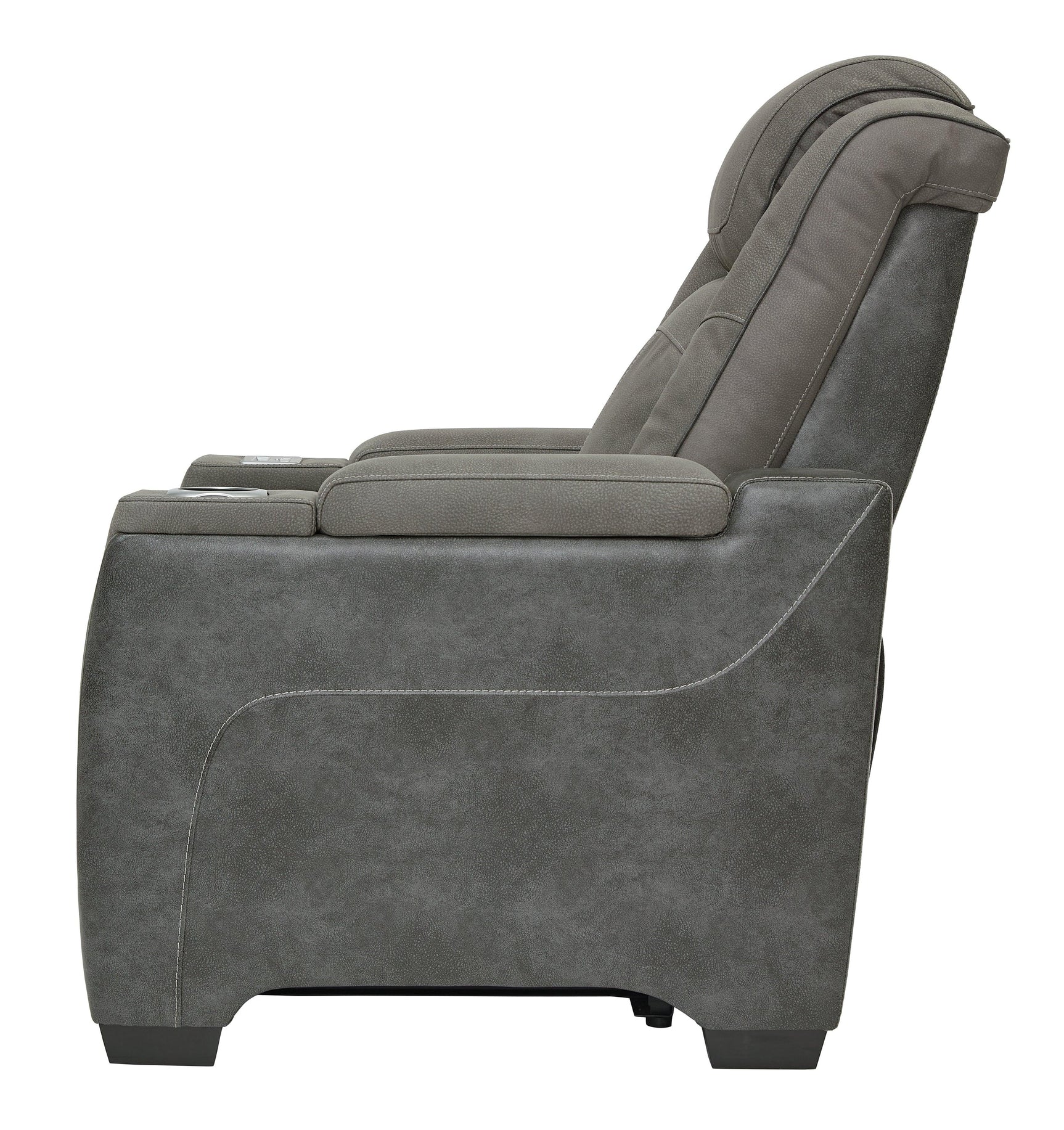 alternate side view of Next-Gen Durapella Slate Faux Leather Power Recliner