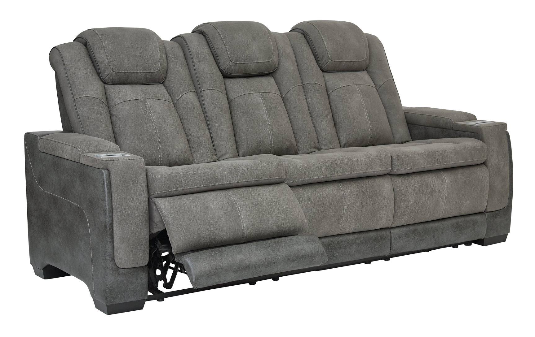 Next-gen Durapella Slate Faux Leather Power Reclining Sofa - Ella Furniture