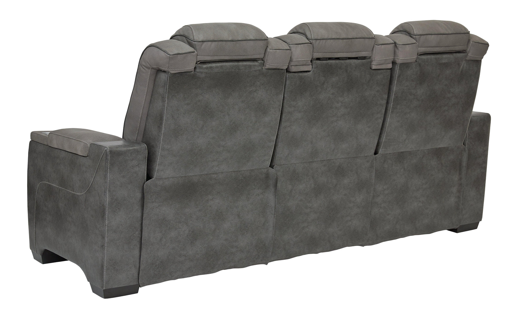 Next-gen Durapella Slate Faux Leather Power Reclining Sofa - Ella Furniture