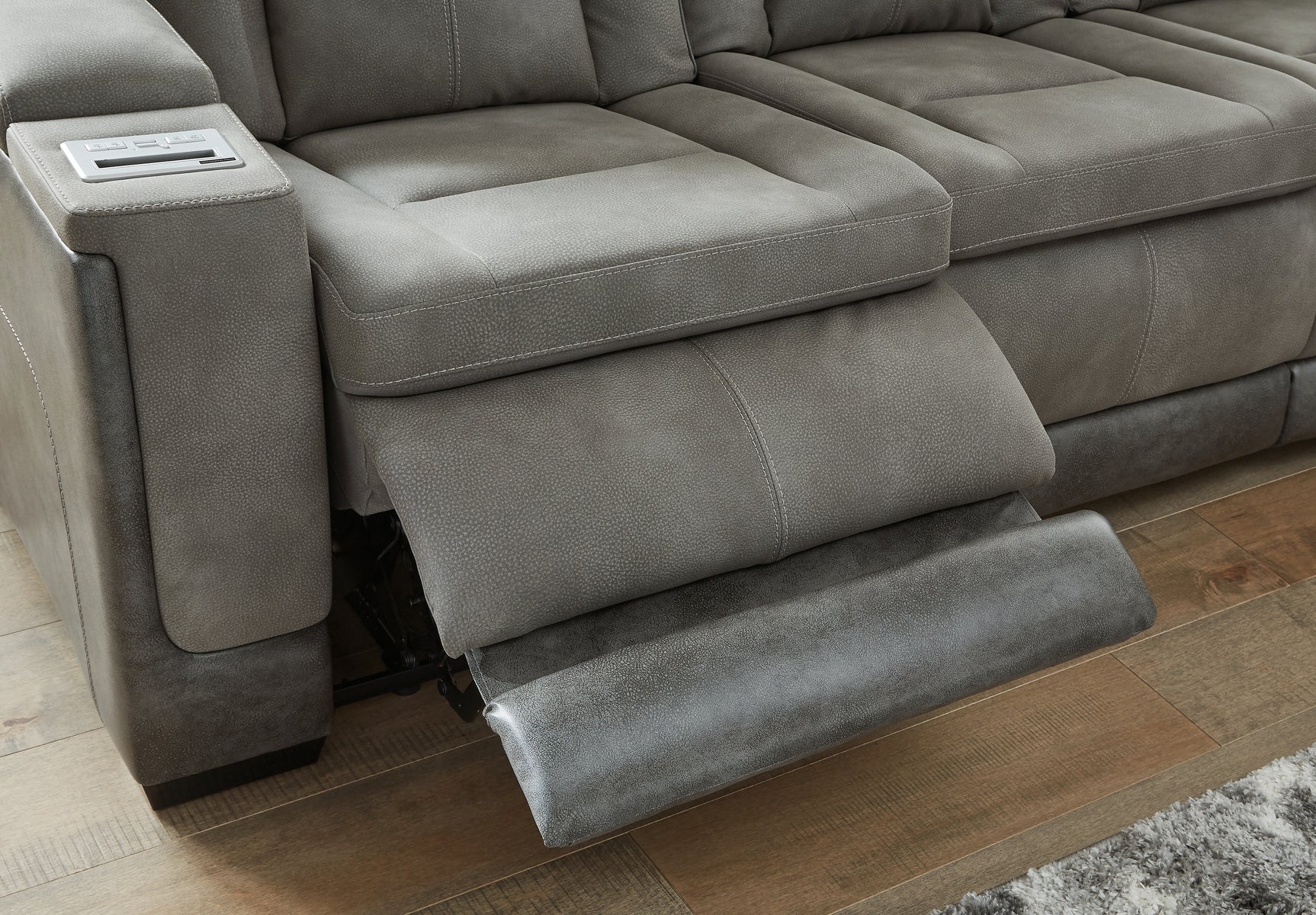 Armrest storage compartment open