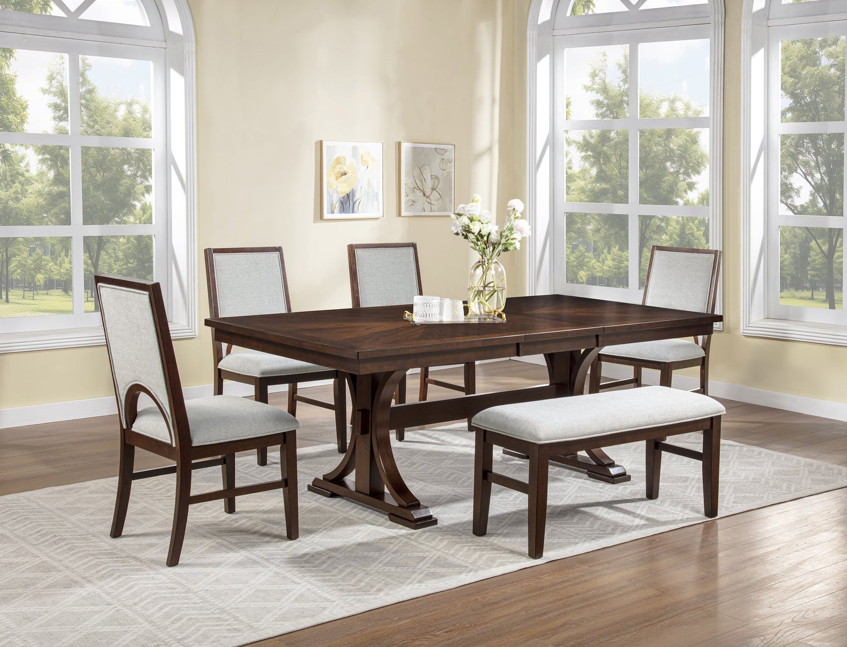 Hamil Dark Brown Dining Room Set from Decor Furniture