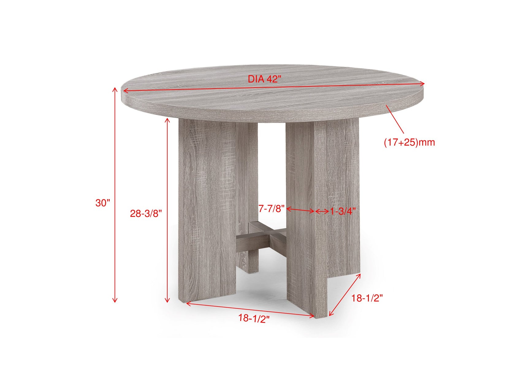 Detail view highlighting materials of Amara Drift Wood Round Dining Room Set
